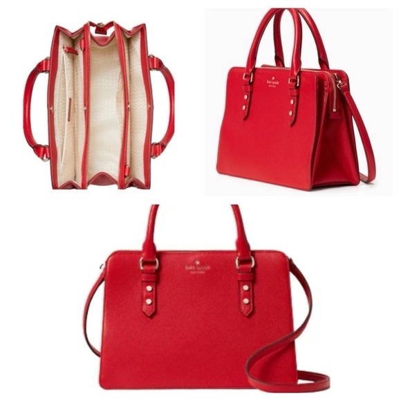 kate spade Handbags - KATE SPADE LEATHER MULBERRY STREET LISE SATCHEL CROSSBODY RED